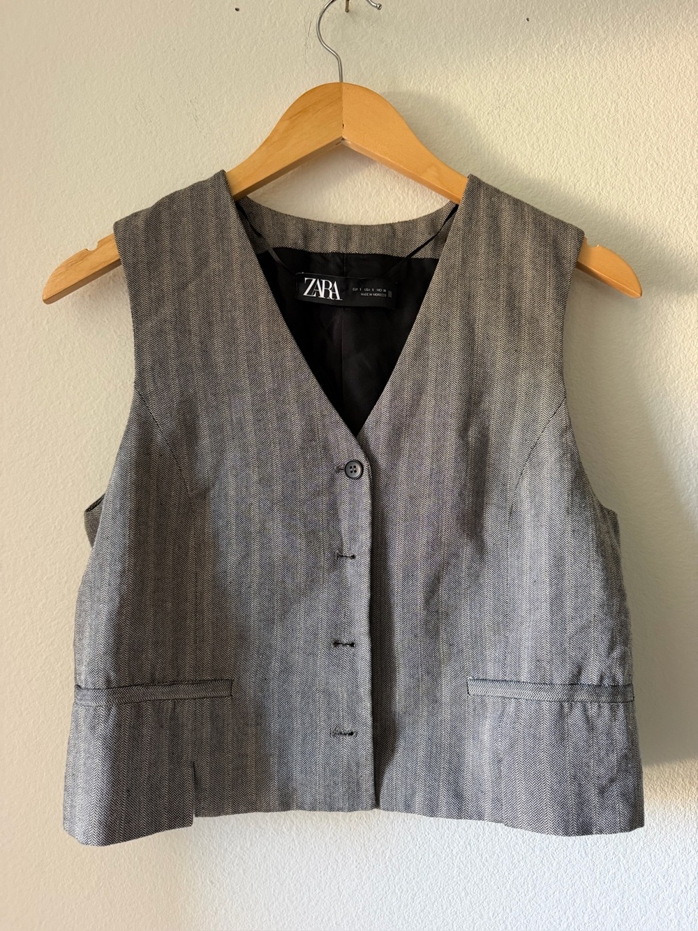 ZARA Gray Tailored Women's Waistcoat Vest